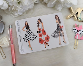 Sunday Brunch Fashion Stickers, Planner Stickers
