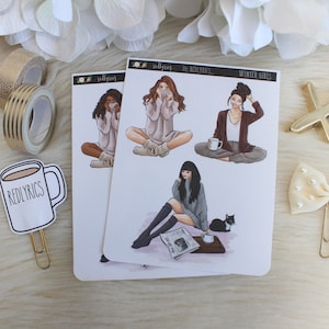 Winter Meisjes, Fashion Girl, KIES UW OPTIE, Fashion Stickers, Planner Stickers