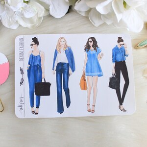 DENIM FASHION, Fashion Stickers, Girls Fashion