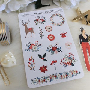 Christmas Florals, Planner Deco, Planner Stickers