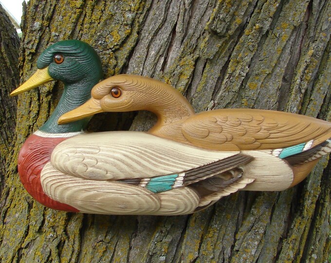 Vintage Duck Wall Hanging Male & Female Mallard Burwood Etsy