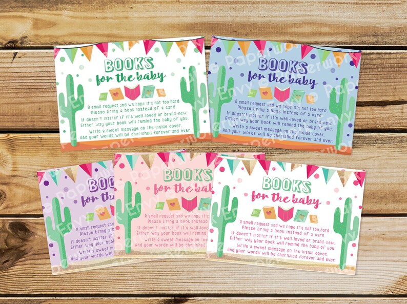 Mexican Fiesta Books For The Baby Theme Shower Insert Cards Etsy