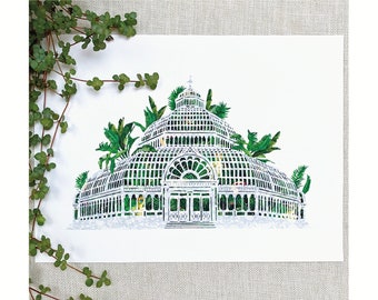 Giclée Print of Palm House, Hand-cut from Tana Lawn Fabrics