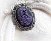 Skull bride hair clip gothic victorian cameo hair clip macabre halloween cameo skull hair clip lolita skull jewelry accessory