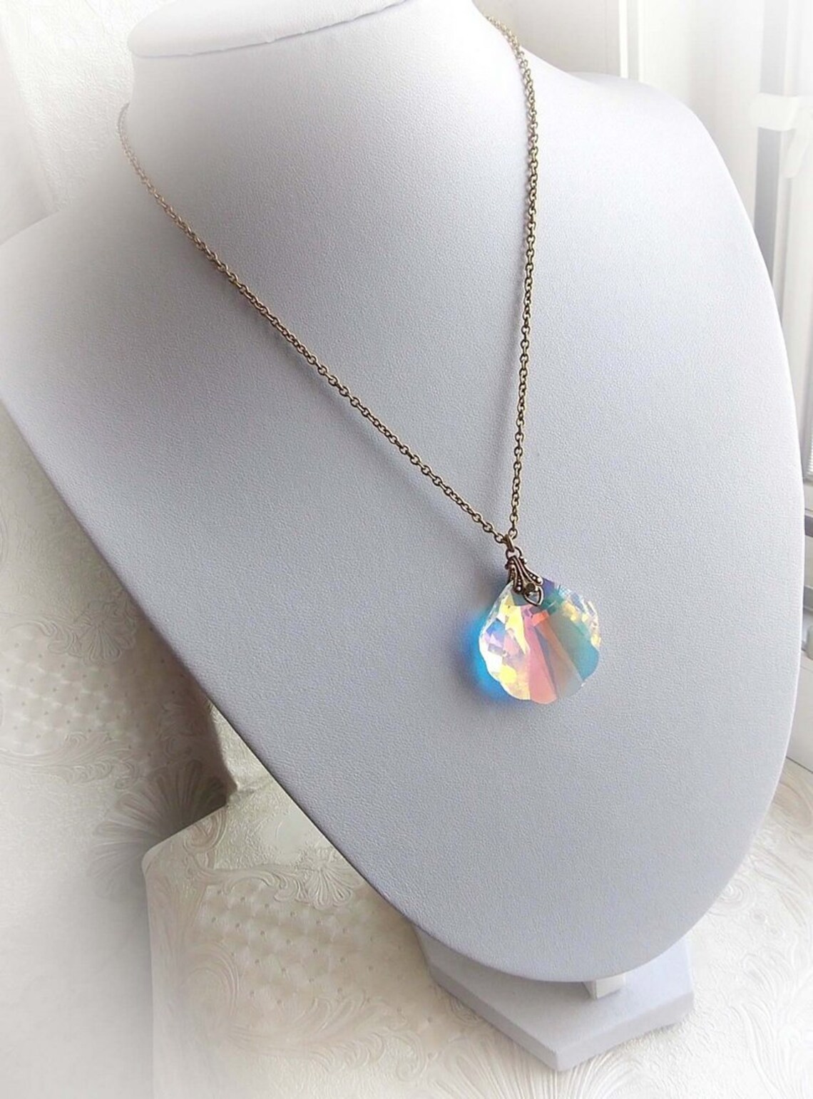 Swarovski Crystal Necklace Mermaid Siren Necklace Mermaid Etsy