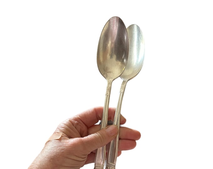 International Holmes and Edwards Danish Princess Pattern Silverplate Flatware Serving Spoons