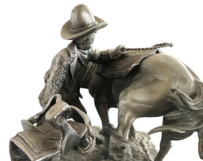 Chilmark Pewter Sculpture: "Cold Saddles, Mean Horses" - 1974 Limited Edition Donald Jack Polland