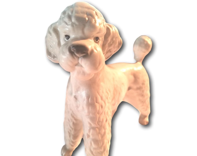 Vintage White Poodle Figurine: Dog Memorial Gift