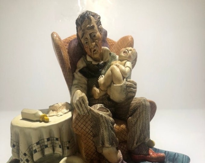 Vintage Naturecraft "Granddad's Darling" Figurine: Hand-Painted Stoneware, Made in England