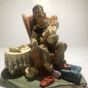 Vintage Naturecraft &quot;Granddad&#39;s Darling&quot; Figur: Handbemaltes Steingut, Made in England