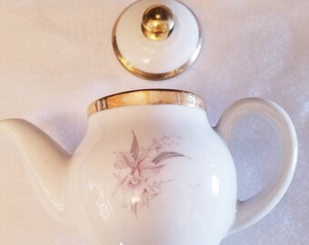 Syracuse China Tea for One Vintage Teapot Orchids Design