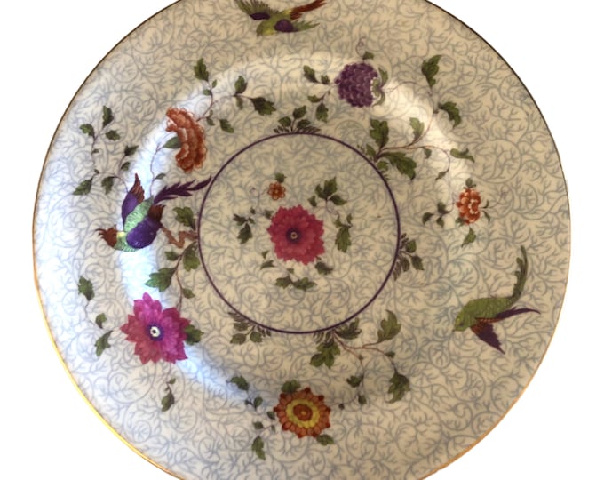 Royal Staffordshire Salad Plates: Fine Bone China, Birds & Flowers, Set of 8