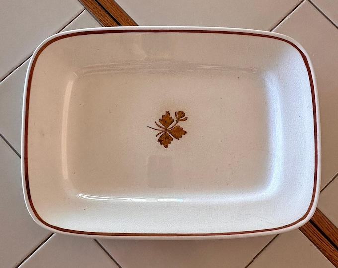 Ironstone China Alfred Meacon Copper Tea Leaf Serving Platter | Vintage Collectible Dish & Home Decor
