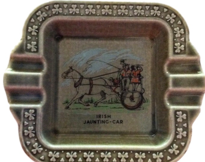 Mid Century Modern Wade Irish Porcelain Jaunting Car Ashtray