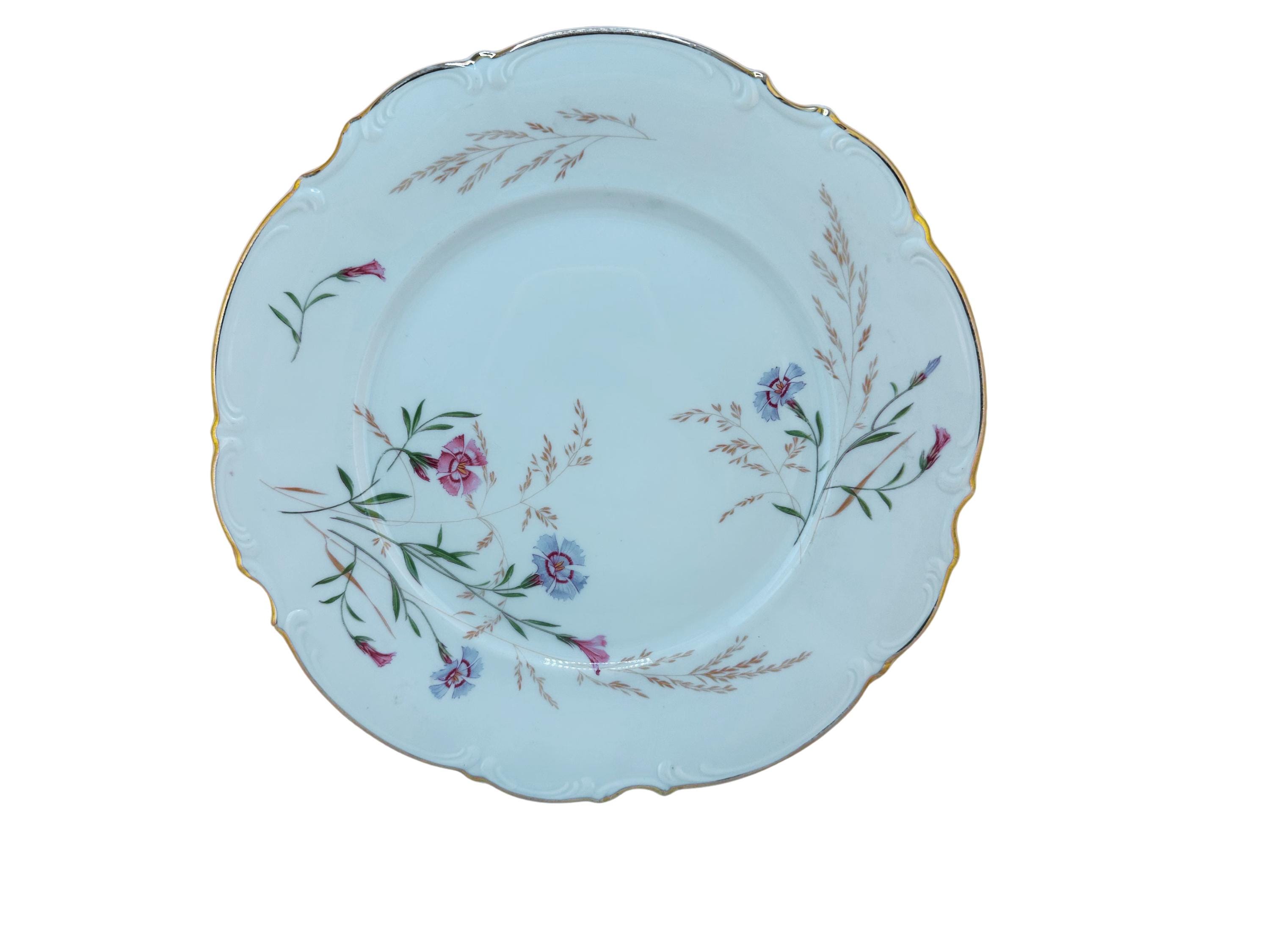 Vintage Hutschenreuther Dinner Plates: Sylvia Pasco Fine China, Set of 3