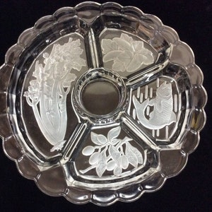 Decorative Tray | Frosted Glass Serving Plate | Vegetable Party Platter