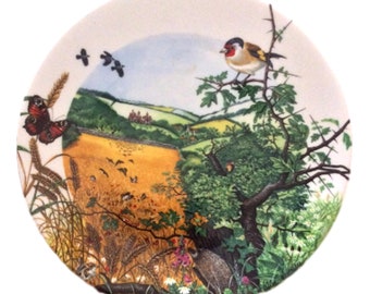 Colin Newman Wall Plate | Wedgwood China | Wall Hanging Plate | Meadows and Wheatfields | Country Panorama