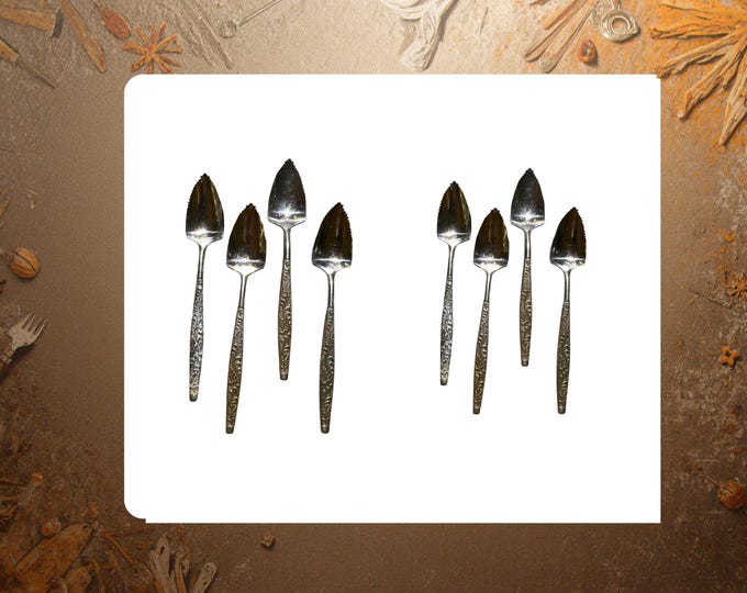 Set of 8 Stainless Steel Grapefruit Spoons Japan