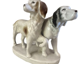 Hunting Dog |  Pointer Dogs | Porcelain Figurine | Germany | Cabin Decor | Gift For Hunter