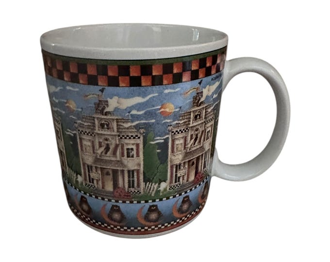 Sakura Stoneware Mug Haunted House Pattern, Debbie Mumm