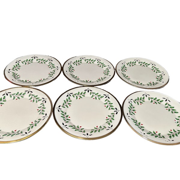 Lenox China Pierced Accent Salad or Lunch Plates Set of 6 | Ivory Porcelain