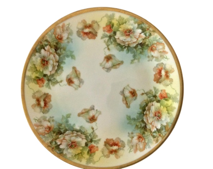 Vintage Royal Rudolstadt Floral Plate: 22k Gold Scalloped Decor