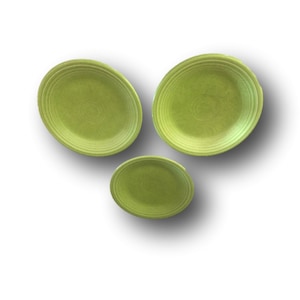 Vintage Fiestaware Plates | Fiesta Chartreuse | Set of 3 | Bread Butter Plates | Homer Laughlin Table Ware