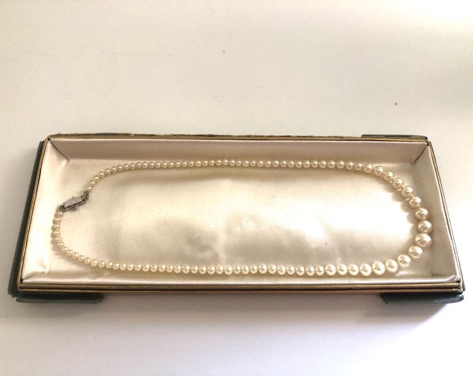 Vintage Richelieu Simulated Pearl Necklace 1960s, 18 Inch Necklace Elegant Bridal Jewelry, Heirloom Strand