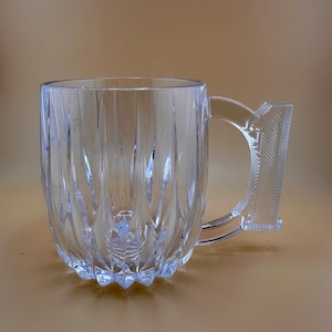 Mikasa Park Lane Crystal Coffee Mugs Set of 4 | Vintage German Fine Crystal Glasses | Gifts for Her & Him | Diamond Cut Sparkle