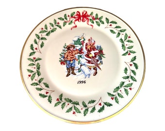 Lenox China Annual Wall Hanging Plate | 1996 Lenox Collector Plate | Letter To Santa