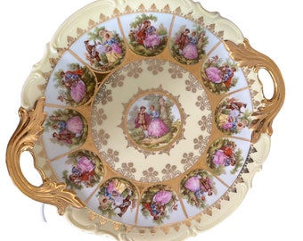 Antique CN Bavaria FRAGONARD Love Story Cake Plate