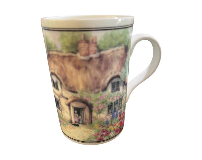 Queen's Bone China Mug: Cottage Gardens, Made in England
