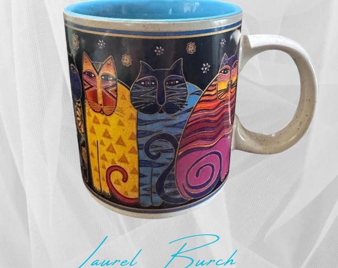 Coffee Lover Gifts Laurel Burch Porcelain Feline Cats Ceramic Coffee Mug