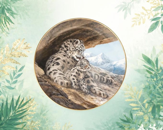 Snow Leopard Collector Plate | Last of Their Kind | W. L. George Wildlife Wall Decor
