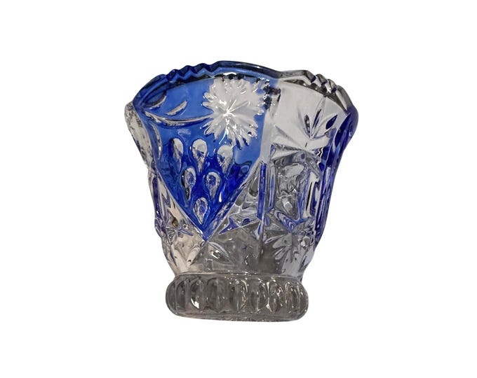 Anne Hutte Bleikristall Blue Asti Flash Glass Bowl German Crystal