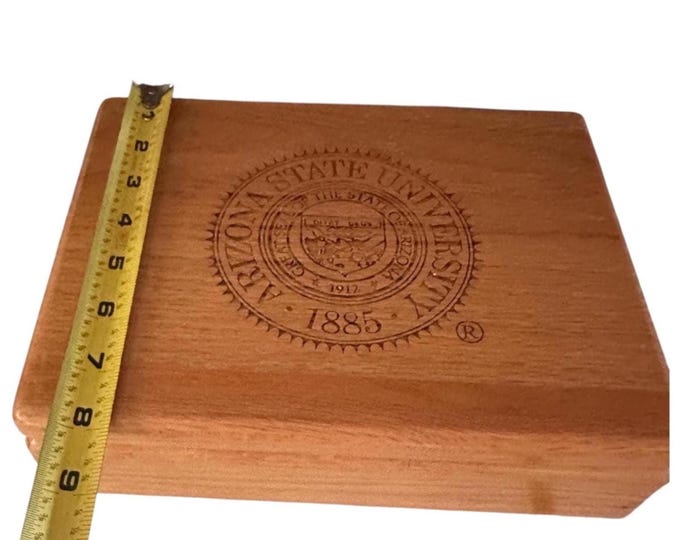 ASU Desk Organizer Sun Devils Oak Jewelry Box: Arizona State University Keepsake