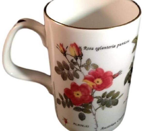 Staffordshire Dainty Floral Mugs, Bone China Floral Design