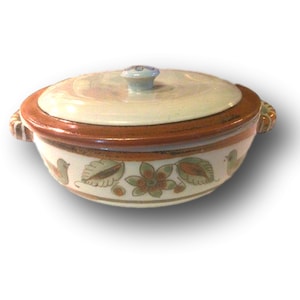 Covered Casserole Pottery Baking Dish with Lid | El Palomar Ceramic Server for Oven & Table Serving