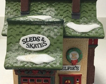 Dept 56 | Elfies Sled Skates | Department 56 Retired | North Pole Series Christmas | With New Light and Cord