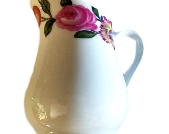 French Porcelain Creamer: Les Quatre Saisons Floral Design