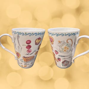 MAKE OFFER Bone China Tea Cup, Pastry Design, Made in England