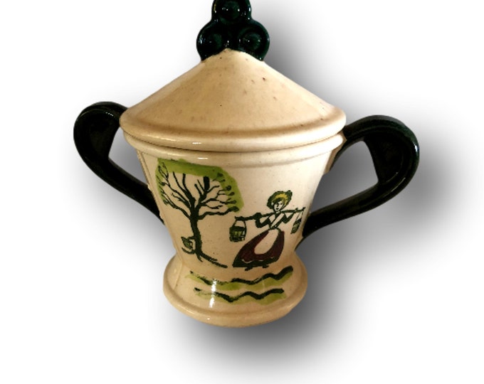 Vintage Metlox Homestead Provincial Sugar Bowl: Mid-Century Kitchen Decor