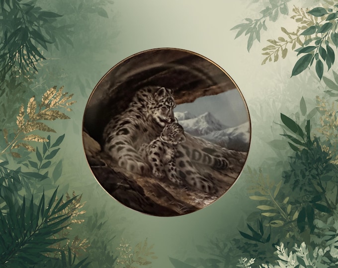 Collector Plate Last of Their Kind Snow Leopard W. L. George Wildlife Wall Decor