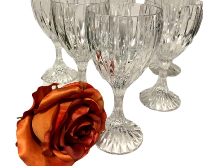 Mikasa Crystal Stemware Park Lane Water Goblets - Set of 4 - Made in Germany