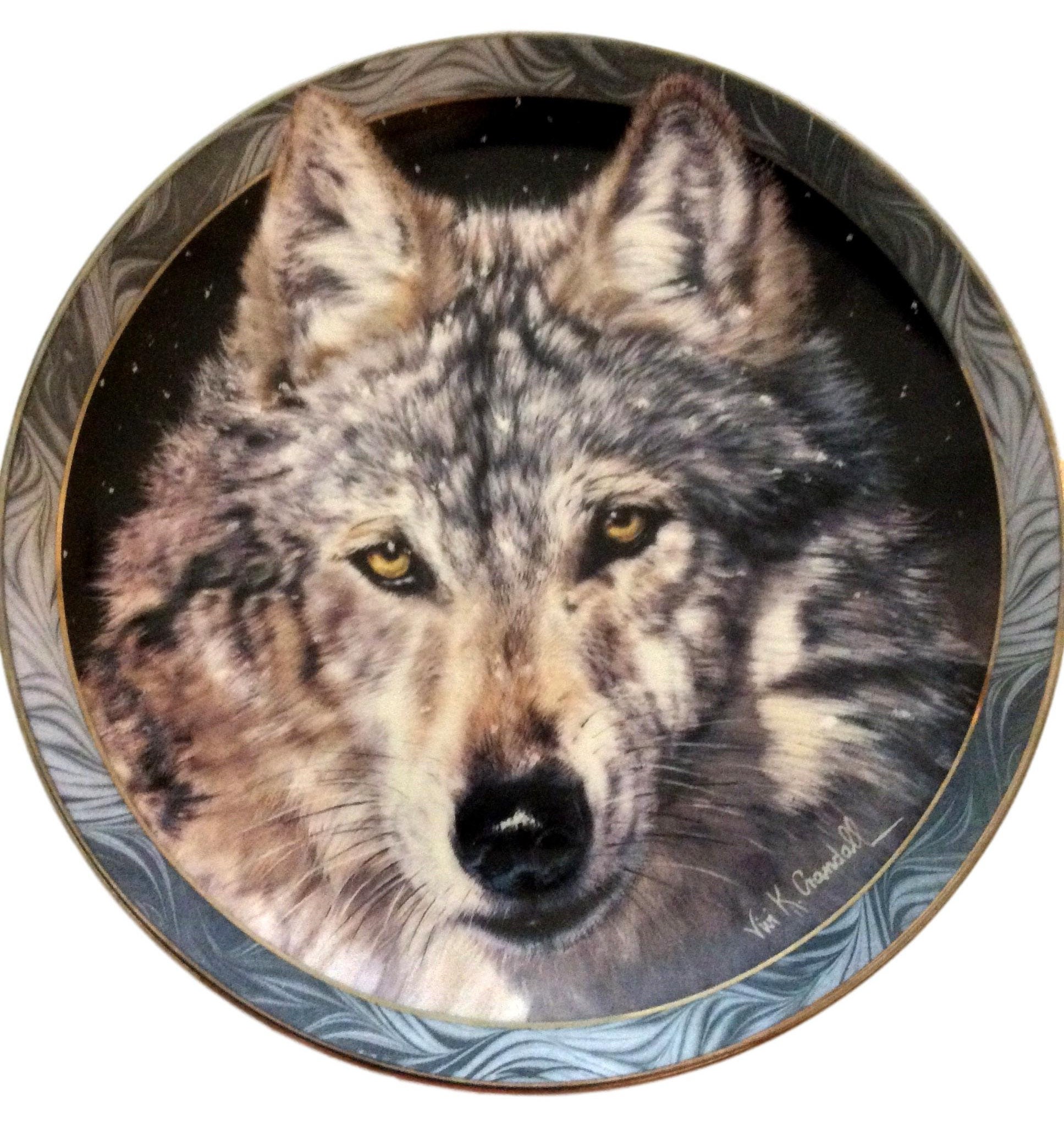 Wolf Collector Plate Mystic Spirit Wildlife Collection Etsy