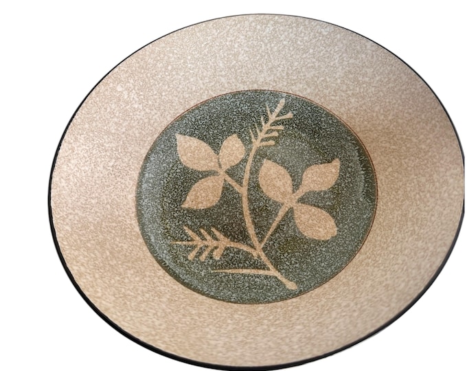 Vintage Japanese Ucagco Stoneware Serving Bowl: Medallion Leaf Pattern