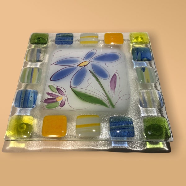 Fused Glass Tiles Etsy