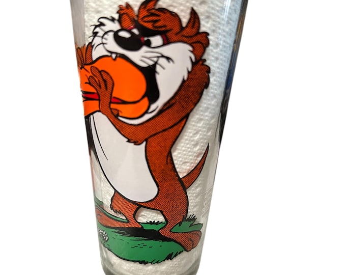 Vintage Looney Tunes Pepsi Glass - Tasmanian Devil & Daffy Duck