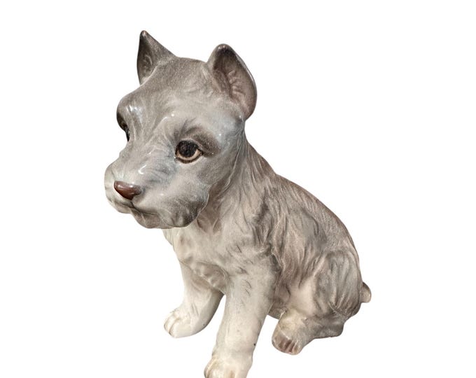 Vintage Napcoware Schnauzer Figurine: Ceramic Dog Lover Gift