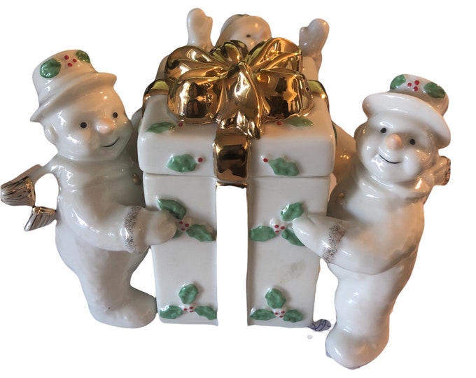 Mikasa Snowman Family Trinket Box | Christmas Keepsake Storage